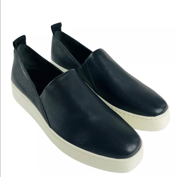 Vince Shoes - VINCE™ Black Saxon-2 Sneaker Leather Shoes